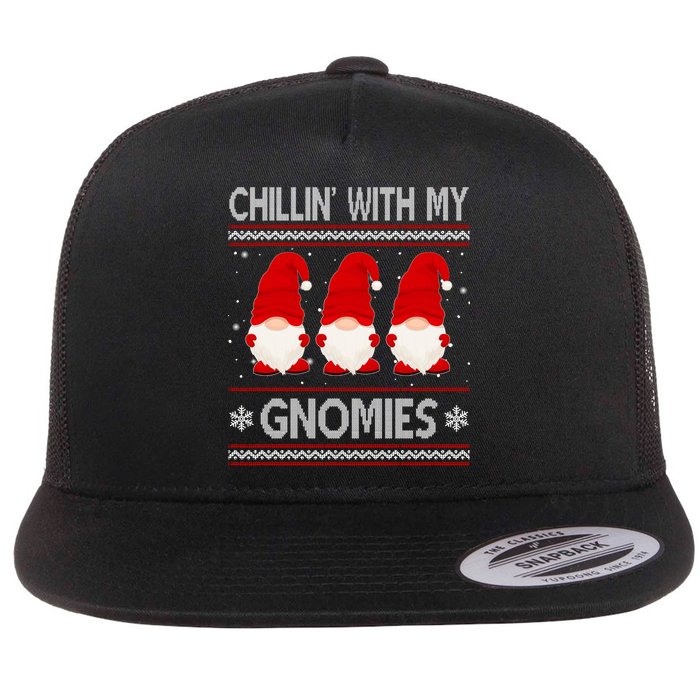 Chillin With My Gnomies Ugly Christmas Flatbill Hat