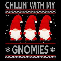 Chillin With My Gnomies Ugly Christmas Flatbill Hat