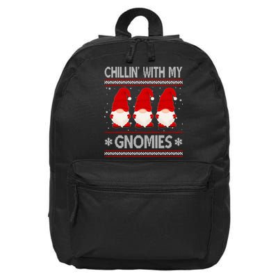 Chillin With My Gnomies Ugly Christmas 16 in Basic Backpack