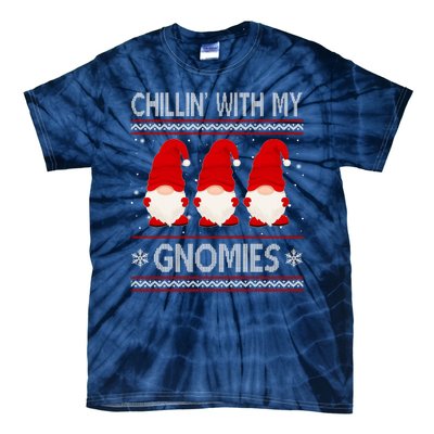 Chillin With My Gnomies Ugly Christmas Tie-Dye T-Shirt