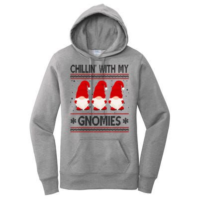 Chillin With My Gnomies Ugly Christmas Women's Pullover Hoodie