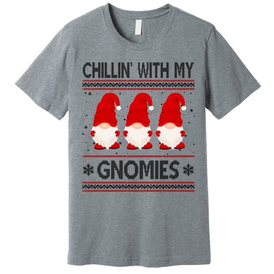 Chillin With My Gnomies Ugly Christmas Premium T-Shirt
