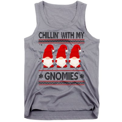 Chillin With My Gnomies Ugly Christmas Tank Top