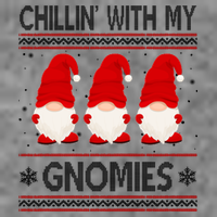 Chillin With My Gnomies Ugly Christmas Cropped Pullover Crew