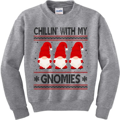 Chillin With My Gnomies Ugly Christmas Kids Sweatshirt