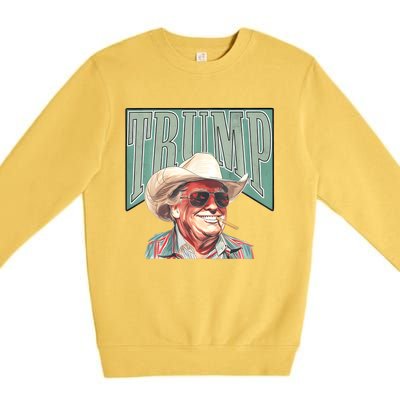 Cowboy Western Make America Great Trump Daddy Premium Crewneck Sweatshirt