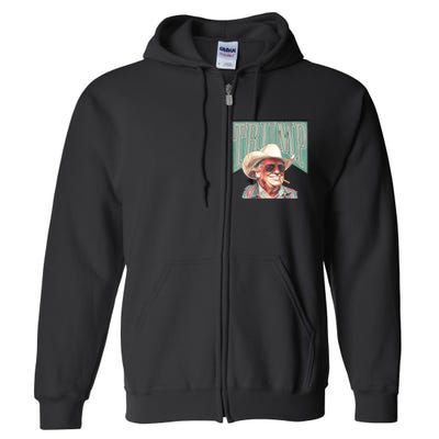 Cowboy Western Make America Great Trump Daddy Full Zip Hoodie