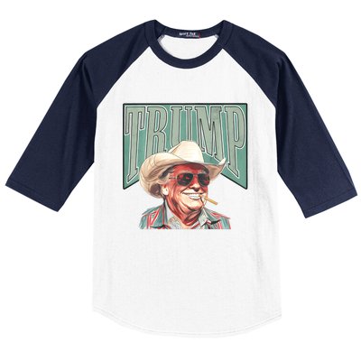 Cowboy Western Make America Great Trump Daddy Baseball Sleeve Shirt