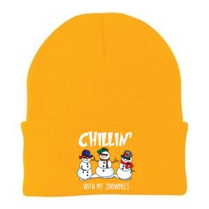 Chillin With My Snowmies Hiphop Christmas Meaningful Gift Knit Cap Winter Beanie