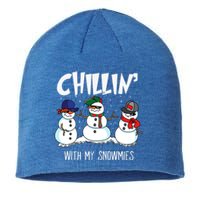 Chillin With My Snowmies Hiphop Christmas Meaningful Gift Sustainable Beanie