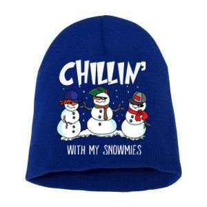 Chillin With My Snowmies Hiphop Christmas Meaningful Gift Short Acrylic Beanie