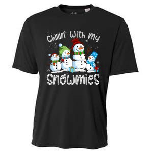 Chillin With My Snowmies Ugly Snowman Christmas Cooling Performance Crew T-Shirt