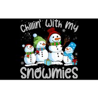 Chillin With My Snowmies Ugly Snowman Christmas Bumper Sticker