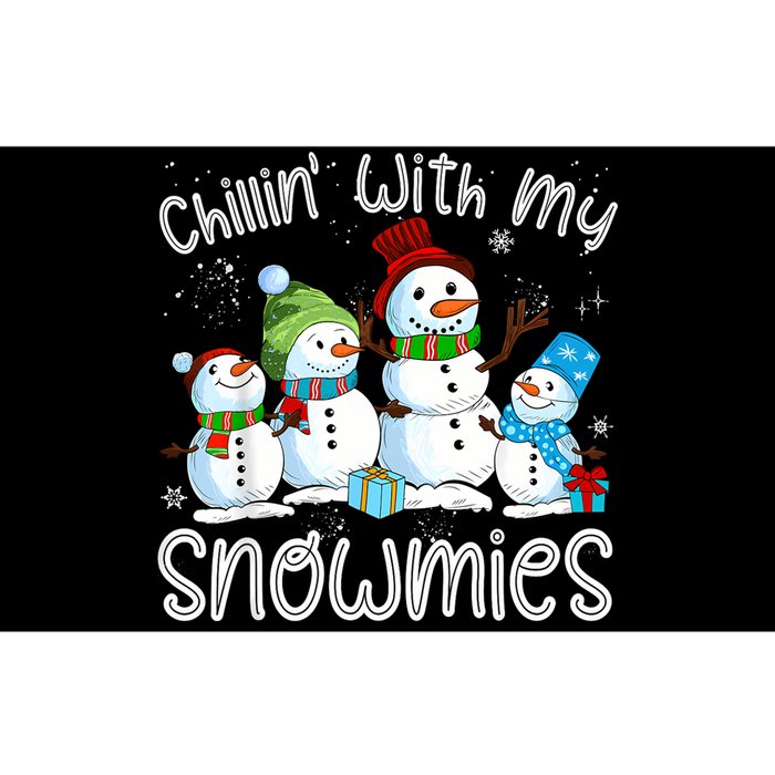 Chillin With My Snowmies Ugly Snowman Christmas Bumper Sticker