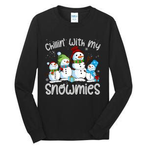 Chillin With My Snowmies Ugly Snowman Christmas Tall Long Sleeve T-Shirt