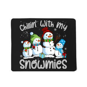 Chillin With My Snowmies Ugly Snowman Christmas Mousepad