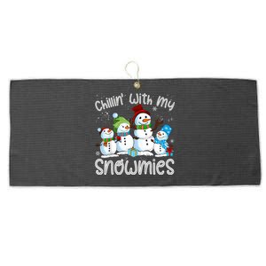 Chillin With My Snowmies Ugly Snowman Christmas Large Microfiber Waffle Golf Towel