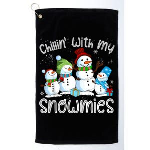 Chillin With My Snowmies Ugly Snowman Christmas Platinum Collection Golf Towel