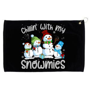 Chillin With My Snowmies Ugly Snowman Christmas Grommeted Golf Towel