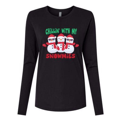 Chillin With My Snowmies Gift Womens Cotton Relaxed Long Sleeve T-Shirt