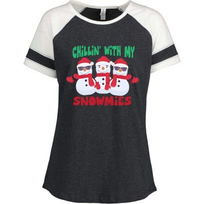 Chillin With My Snowmies Gift Enza Ladies Jersey Colorblock Tee