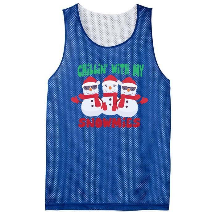 Chillin With My Snowmies Gift Mesh Reversible Basketball Jersey Tank