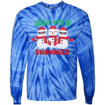 Chillin With My Snowmies Gift Tie-Dye Long Sleeve Shirt