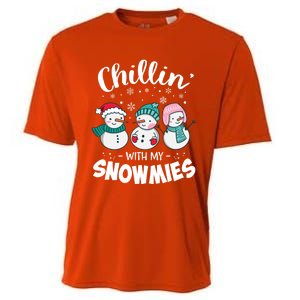 Chillin With My Snowmie Christmas Snow Teacher Snow Cool Gift Cooling Performance Crew T-Shirt