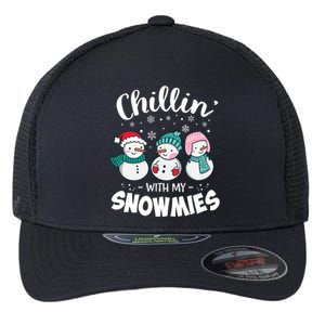 Chillin With My Snowmie Christmas Snow Teacher Snow Cool Gift Flexfit Unipanel Trucker Cap