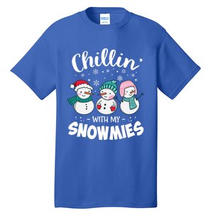 Chillin With My Snowmie Christmas Snow Teacher Snow Cool Gift Tall T-Shirt