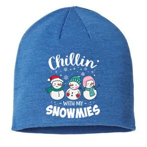 Chillin With My Snowmie Christmas Snow Teacher Snow Cool Gift Sustainable Beanie