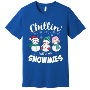 Chillin With My Snowmie Christmas Snow Teacher Snow Cool Gift Premium T-Shirt