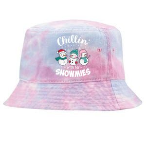 Chillin With My Snowmie Christmas Snow Teacher Snow Cool Gift Tie-Dyed Bucket Hat