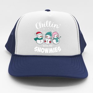 Chillin With My Snowmie Christmas Snow Teacher Snow Cool Gift Trucker Hat