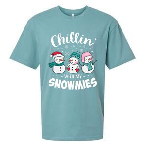 Chillin With My Snowmie Christmas Snow Teacher Snow Cool Gift Sueded Cloud Jersey T-Shirt