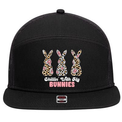 Chillin With My Bunnies Easter Cute 7 Panel Mesh Trucker Snapback Hat