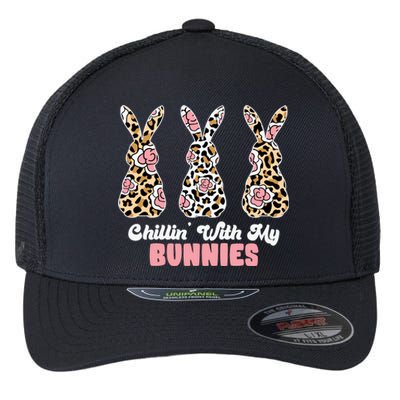 Chillin With My Bunnies Easter Cute Flexfit Unipanel Trucker Cap