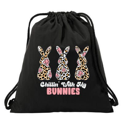Chillin With My Bunnies Easter Cute Drawstring Bag