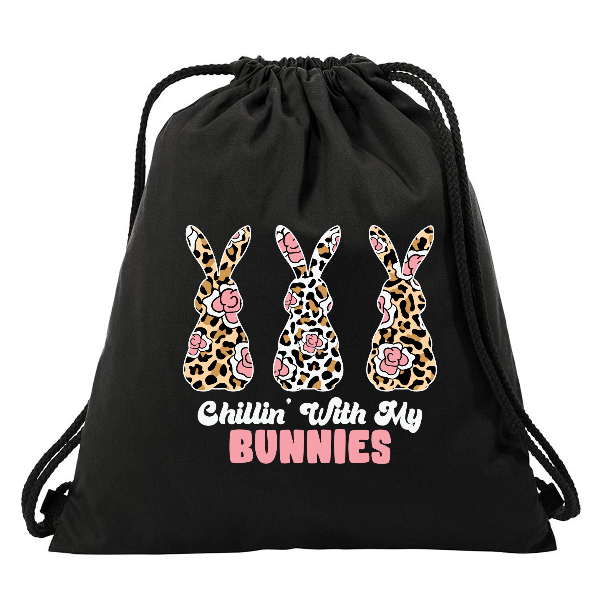 Chillin With My Bunnies Easter Cute Drawstring Bag