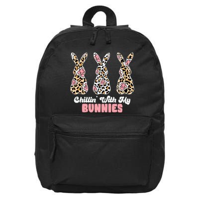 Chillin With My Bunnies Easter Cute 16 in Basic Backpack