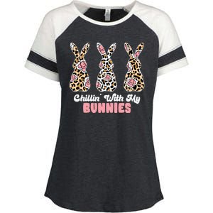 Chillin With My Bunnies Easter Cute Enza Ladies Jersey Colorblock Tee