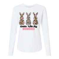 Chillin With My Bunnies Easter Cute Womens Cotton Relaxed Long Sleeve T-Shirt