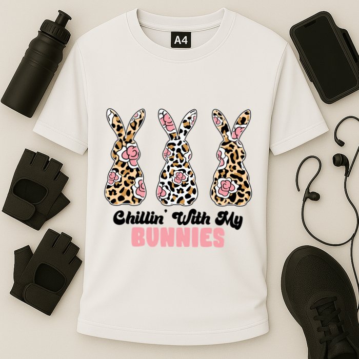 Chillin With My Bunnies Easter Cute Cooling Performance Crew T-Shirt