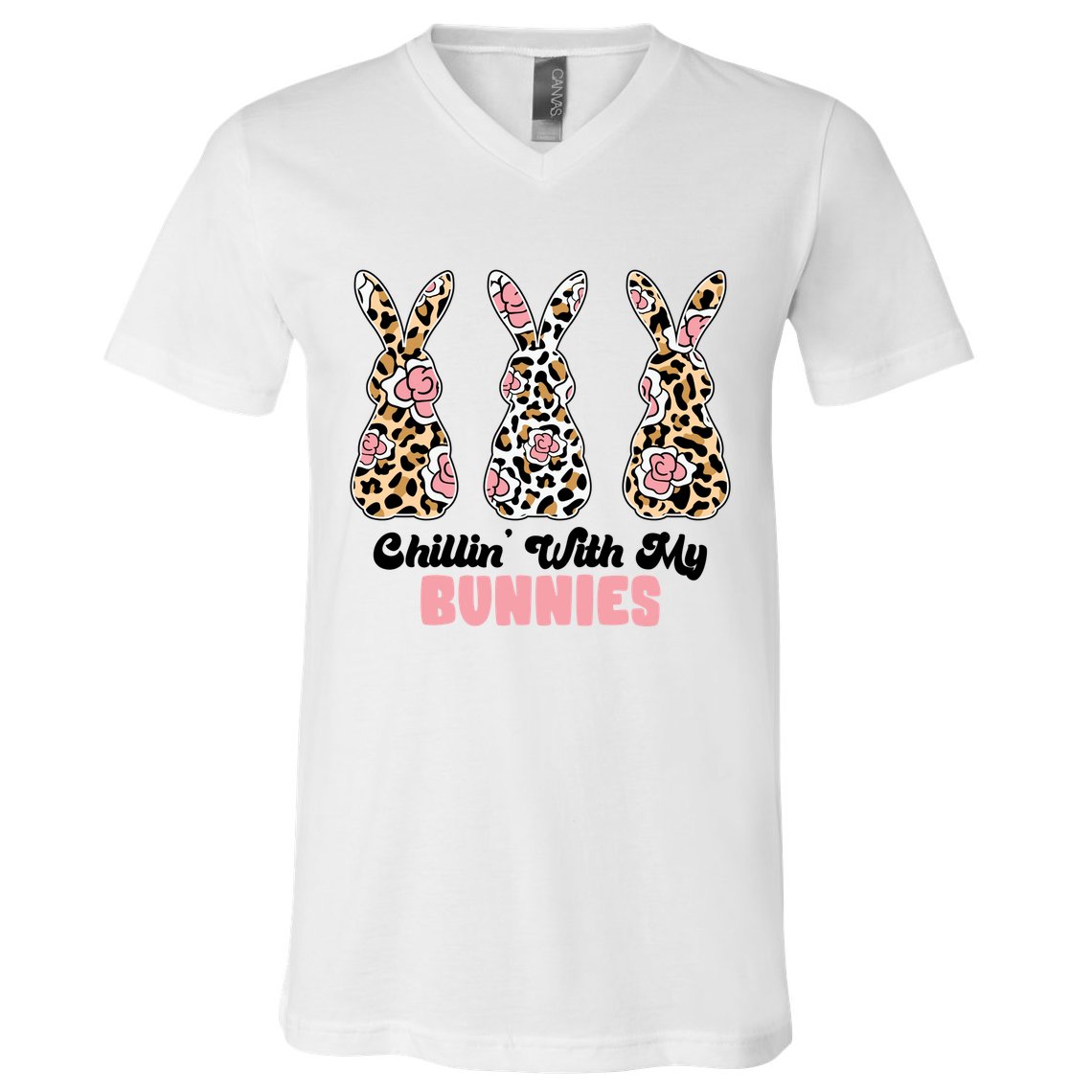 Chillin With My Bunnies Easter Cute V-Neck T-Shirt