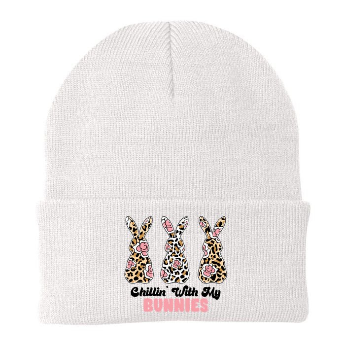 Chillin With My Bunnies Easter Cute Knit Cap Winter Beanie