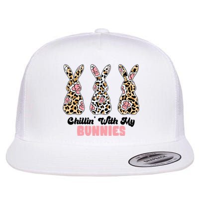 Chillin With My Bunnies Easter Cute Flat Bill Trucker Hat