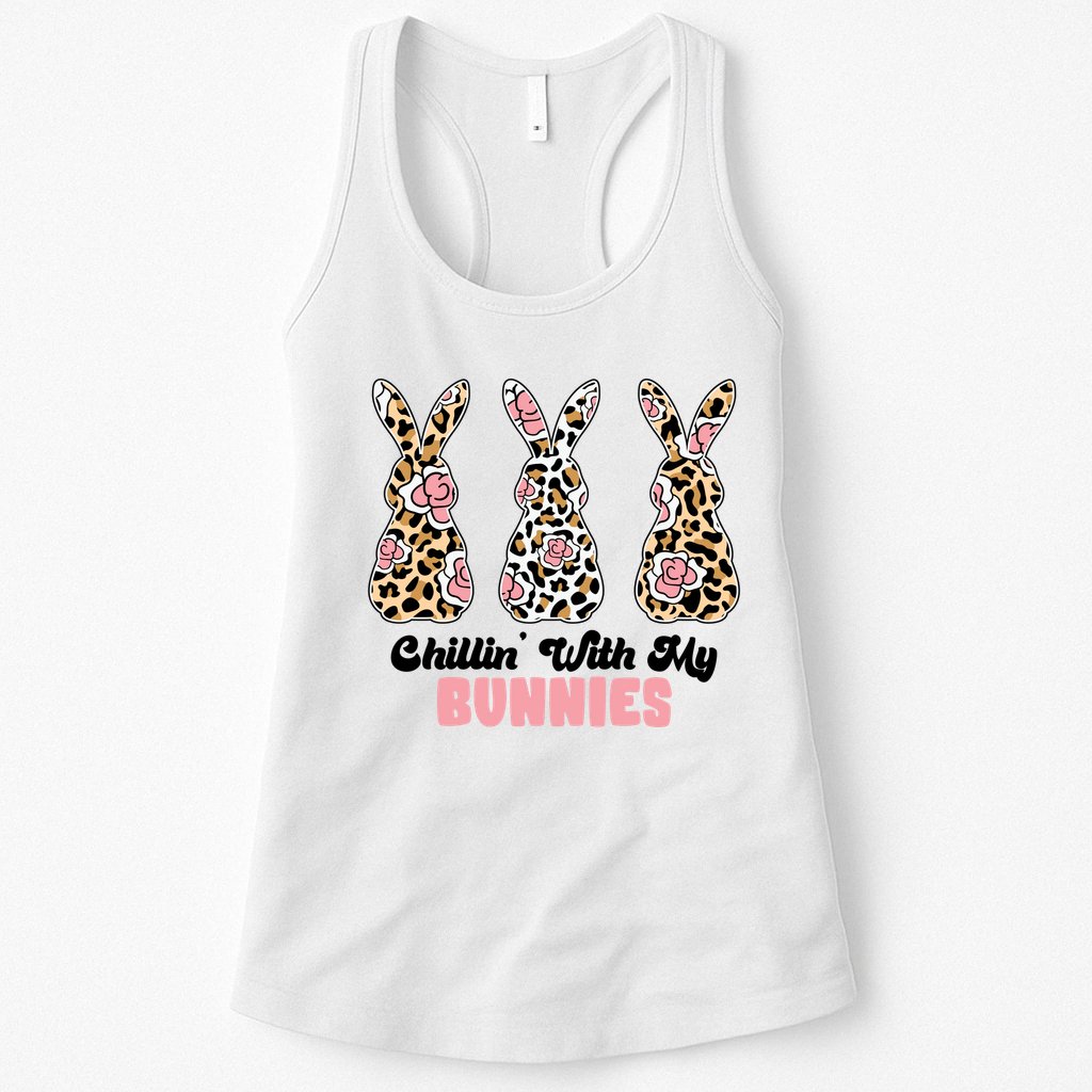 Chillin With My Bunnies Easter Cute Womens Tank Top