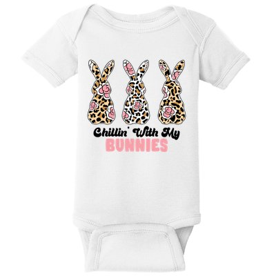 Chillin With My Bunnies Easter Cute Baby Bodysuit