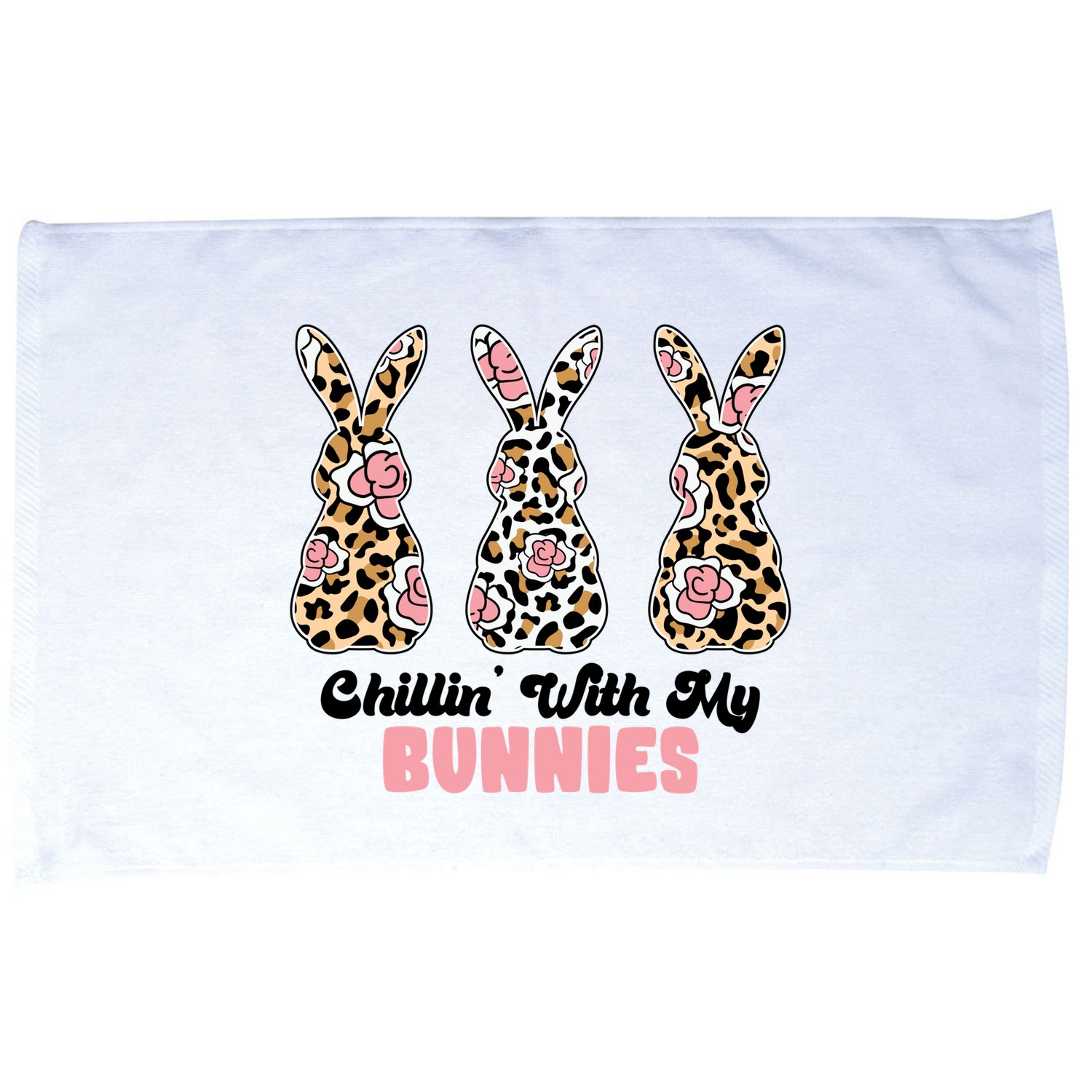 Chillin With My Bunnies Easter Cute Microfiber Hand Towel