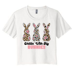 Chillin With My Bunnies Easter Cute Women's Crop Top Tee